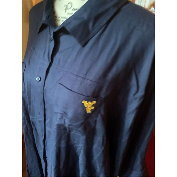 West Virginia Mountaineers Navy Women’s Blouse - Picture 6 of 6